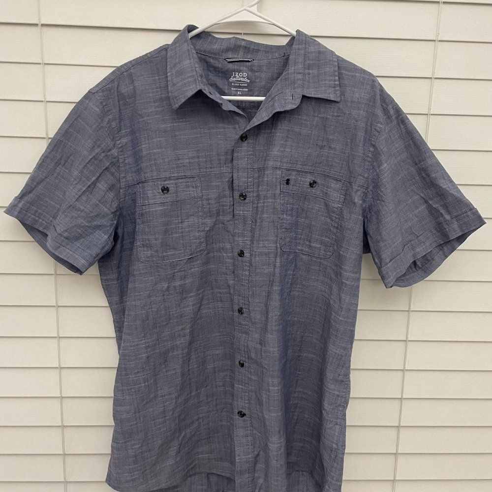 IZOD Men's Blue Short Sleeves Summer Shirt US Size - XL